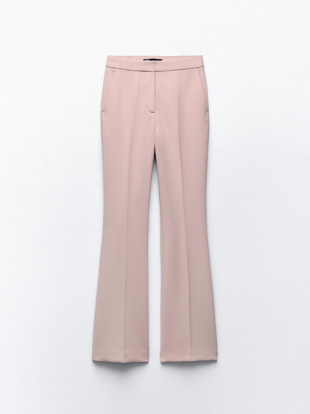 Zara Boot-Cut Pants in Light Pink